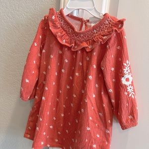 Daisy Fuentes Toddler Dress - 18 M - Pink and White